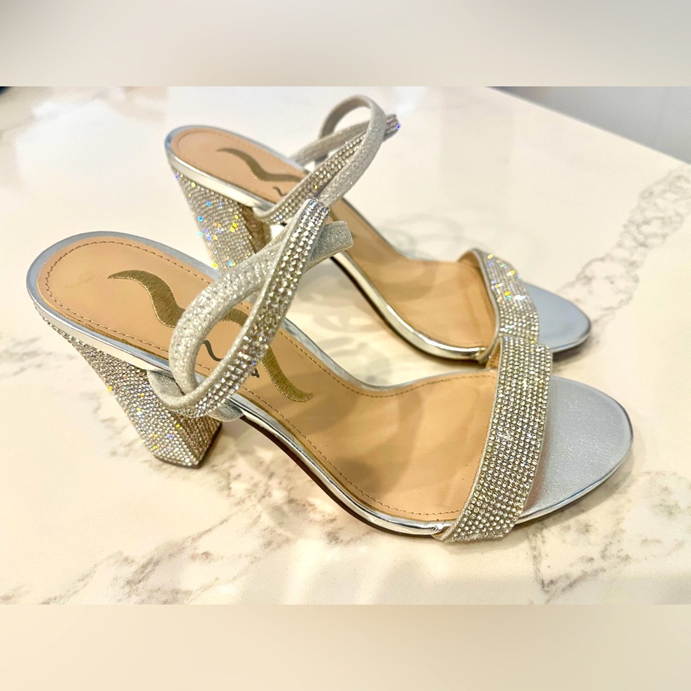 Nina Silver Rhinestone Heels for Special Occasions